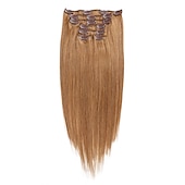 abordables Extensions à Clips-A Clipser Extensions de cheveux Cheveux Naturel Rémy Clip sur les extensions de cheveux 7 pièces 100 g Pack Droit Blond 14-24 pouce Extensions de cheveux