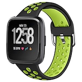 billige Fitbit klokkebånd-Klokkerem til Fitbit Versa 2 / Versa Lite / Versa SE / Versa Silikon Erstatning Stropp Myk Pustende Sportsrem Armbånd