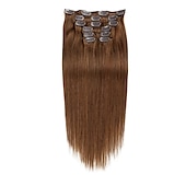 abordables Extensions à Clips-A Clipser Extensions de cheveux Cheveux Naturel Rémy Clip sur les extensions de cheveux 7 pièces 100 g Pack Droit Blond 14-24 pouce Extensions de cheveux