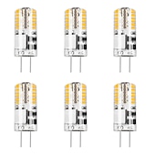 billige Bi-pin lamper med LED-6stk 5 w 48led g4 3014smd silikagel maislys led bi-pin-lys led kreativ fest dekorative krystall lysekrone lysskilde energisparende lyspærer varm hvit hvit ac / dc12 v