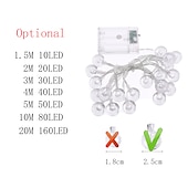 cheap Battery String Lights-1.5m 2m 3m 4m 5m 10m 20m String Lights  High Power LED  Warm White White Blue Christmas New Year&#039;s Creative Party Decorative Garden Yard Decoration Lamp  AA Batteries Powered 1 set