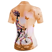 baratos Camisolas femininas-Mulheres Camisa para Ciclismo Padrão Botânico floral Flor Manga Curta Moto Camisa / Roupas Para Esporte Blusas com 3 bolsos traseiros Ciclismo de Montanha Ciclismo de Estrada Secagem Rápida Bolso