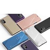 abordables Carcasas Samsung-teléfono Funda Para Samsung galaxia S24 S23 S22 S21 S20 Ultra Plus FE A54 A34 A14 A72 A52 A42 A71 A51 A31 Note 20 Ultra 10 Plus S25 Ultra Funda Completa con Soporte Espejo Activación al abrir