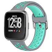 billige Fitbit klokkebånd-Klokkerem til Fitbit Versa 2 / Versa Lite / Versa SE / Versa Silikon Erstatning Stropp Myk Pustende Sportsrem Armbånd