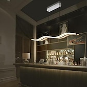 economico Luci a sospensione-lampada a sospensione a led 97cm 36w forma d&#039;onda acrilico moderna semplice lampada a sospensione con telecomando per sala studio ufficio sala da pranzo apparecchio di illuminazione