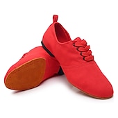 ieftine Pantofi Jazz-pantofi de dans jazz de pânză neagră pentru femei cu design cu șireturi – încălțăminte confortabilă și ușoară pentru dansul jazz, de sală, latin și social