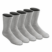 abordables Calcetines de running-Calcetines Deportivos 5 pares Tripulación de cojín Hombre Calcetas Calcetines de tubo A prueba de resbalones Transpirable Dispersor de humedad Suave Eslático Aptitud física Entrenamiento de gimnasio