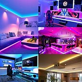 billiga WiFi och musikkontroll-5050 led strip lampor 10m smart rgb led light strip musik synk 300leds färgbyte ljus strips Bluetooth app kontroll med fjärrkontroll för sovrum rum tv party sovrum rum tv bakgrundsbelysning pc