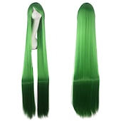 baratos Perucas de festa-Peruca de Cosplay Peruca Sintética Reta Natural com Franja Peruca Longa Preta  Loiro A1 A2 A3 A4 A5 Cabelo Sintético de 60 polegadas Peruca Criativa de Anime Feminina Laranja Preta  Loiro Perucas de