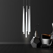 economico Modello a grappolo-Lampada a sospensione a led a 6 luci con tubo a cono stile nordico nero/bianco bar mini lampada a sospensione di design isola della cucina light bar tavolo sala da pranzo soggiorno lampade regolabili