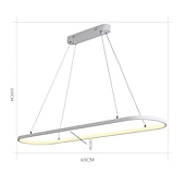 economico Luci Isola cucina-Lampadario a sospensione ovale a led 69cm moderno semplice in alluminio appeso a isola illuminazione 36w per sala da pranzo ristorante conferenza bar caffetteria lampadario