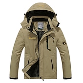preiswerte Sportjacke-Herren Hoodie-Jacke Wanderjacke Skijacke Winter Draussen Winter Draussen Volltonfarbe warm halten Wasserdicht Windundurchlässig Fleece-Futter Oberbekleidung Windjacken Mantel Campen und Wandern Jagd