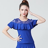 levne Oblečení do tanečního sálu-Standardní tance Vrchní deska Krajka Volány Dámské Trénink Výkon Vysoký Krajka Polyester