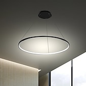 levne Kruhový design-1-světelný 60cm 24“ led závěsný lehký kovový akrylový kruh design chrom moderní současný 110-120v 220-240v