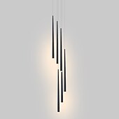 economico Modello a grappolo-Lampada a sospensione a led a 6 luci con tubo a cono stile nordico nero/bianco bar mini lampada a sospensione di design isola della cucina light bar tavolo sala da pranzo soggiorno lampade regolabili