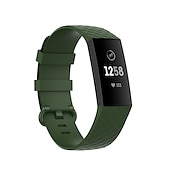 Недорогие Ремешки для часов Fitbit-Умный ремешок для часов для Фитбит Charge 4 / Charge 3 / Charge 3SE Мягкий силикон Умные часы Ремень Металлическая застежка Регулируется Дышащий Спортивный ремешок Замена Браслет
