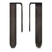 abordables Queue-de-cheval-Extensions de queue de cheval droites longues enroulées autour d&#039;un morceau de cheveux synthétiques clip dans les extensions de cheveux en queue de cheval cheveux synthétiques 28 pouces 150g