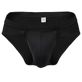 abordables Slips homme-Homme 1 paquet Slips Basique Polyester Nylon Taille basse Taille EU / US Noir Blanche
