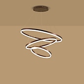 economico Modello a cerchio-lampada a sospensione a led 3 luci 80cm/60cm/40cm design ad anello cerchio 113w finiture verniciate in alluminio faretto moderno intelligente controllo wifi dimmerabile con telecomando