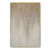 economico Quadri paesaggistici-argento dorato cielo stellato pittura a olio astratta 100% fatto a mano dipinto a mano arte della parete su tela decorazione della casa arredamento tela arrotolata senza cornice non allungata