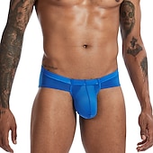 abordables Slips homme-Homme 1 paquet Slips Basique Polyester Nylon Taille basse Taille EU / US Noir Blanche