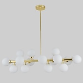 cheap Globe Design-16 Bulbs 90cm(35.4&quot;) LED Gold Pendant Light Metal Glass Sputnik Electroplated 3.9&quot; Lampshades Molecular Nordic Chandelier for Home Bedroom Kitchen