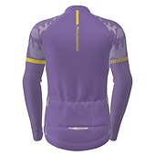 tanie Męskie koszulki-Męskie Koszulka rowerowa Geometryczny Niejednolita całość Wzory Długi rękaw Rower Dżersej Top z 3 tylnymi kieszeniami Kolarstwo górskie Kolarstwie szosowym Keep Warm Odporny na UV Kolarstwo Szybkie