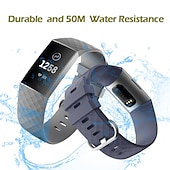 billiga Fitbit klockband-Klockarmband för Fitbit Charge 4 / Charge 3 / Charge 3 SE Silikon Ersättning Rem Mjuk Andningsfunktion Armband