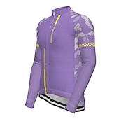 tanie Męskie koszulki-Męskie Koszulka rowerowa Geometryczny Niejednolita całość Wzory Długi rękaw Rower Dżersej Top z 3 tylnymi kieszeniami Kolarstwo górskie Kolarstwie szosowym Keep Warm Odporny na UV Kolarstwo Szybkie