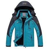preiswerte Sportjacke-Herren Hoodie-Jacke Wanderjacke Skijacke Winter Draussen Winter Draussen Volltonfarbe warm halten Wasserdicht Windundurchlässig Fleece-Futter Oberbekleidung Windjacken Mantel Campen und Wandern Jagd