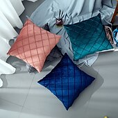 billige Trender innen puter-pynteputer 1 stk supermyke fløyelsputetrekk firkantet dekorativt putetrekk for seng sofa sofabenk 18 x 18 tommer (45 cm) rosa blå salvie grønn