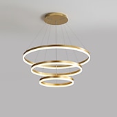 economico Modello a cerchio-lampada a sospensione a led 3 luci 80cm/60cm/40cm design ad anello cerchio 113w finiture verniciate in alluminio faretto moderno intelligente controllo wifi dimmerabile con telecomando