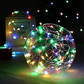 billiga Batteristrängljus-led slingor 5m 50leds med fjärrkontroll timer vattentät batteridrivna fairy string lights för inomhus utomhus sovrum juldekor flerfärgad
