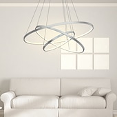 cheap Circle Design-3-Light 80/60/40/20 cm LED Pendant Light Metal Acrylic Ring Circle Design Dimmable Painted Finishes Modern 90W/113W 3-Rings 4-Rings ONLY DIMMABLE WITH REMOTE CONTROL