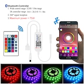 ieftine Baze Lampă &amp; Conectoare-Zdm bluetooth dublu priză led controlor inteligent care funcționează cu aplicația Android și iOS pentru sistem led gratuit, pentru led led rgb vine cu 24 de taste ir telecomandă dc5v-24