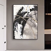 cheap Abstract Paintings-Oil Painting Hand Painted Vertical Abstract Landscape Comtemporary Modern Rolled Canvas (No Frame)
