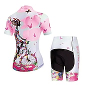 Χαμηλού Κόστους Γυναικεία σετ ρούχων-Γυναικεία Φανέλα και σορτς ποδηλασίας Κοντομάνικο Ποδηλασία Βουνού Ποδηλασία Δρόμου Καλοκαίρι Άνοιξη Θαλασσί Κίτρινο Ανθισμένο Ροζ Με Μοτίβο Άνθινο / Βοτανικό Λουλούδι Αστείος Ποδήλατο