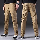 abordables Pantalons Cargo-Homme Pantalons Cargo Pantalons de randonnée Pantalons de Travail Militaire Printemps Automne Extérieur Coupe Ample Ripstop Multi-poches Doux Évacuation de la transpiration Pantalons Bas Noir Vert