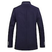 cheap Men&#039;s Trench Coat-Men&#039;s Winter Coat Wool Coat Overcoat Blazer Short Coat Office Work Fall &amp; Winter Wool Windproof Warm Outerwear Clothing Apparel Basic Chic &amp; Modern Solid Colored Stand Collar