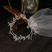 baratos Véus de Noiva-Véu de Casamento de Uma Camada Estilo Flor  Floral Véus de Ombro com Pendente  Tulle Sólido  Clássico para Impressionar