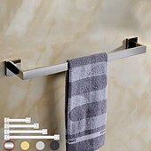billige Håndklestenger-håndklestang i rustfritt stål baderomshylle galvanisert nytt design bad enkeltstang veggmontert 1 stk krom og malt finish