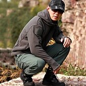 billiga Herrjackor och -rockar-herr varm militär taktisk jacka sport fleece huva jacka vinter äventyr jacka rockar utomhus vindtät flera fickor lätt jacka med hel dragkedja trenchcoat topp camping jakt fiske