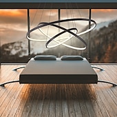 cheap Circle Design-3-Light 80/60/40/20 cm LED Pendant Light Metal Acrylic Ring Circle Design Dimmable Painted Finishes Modern 90W/113W 3-Rings 4-Rings ONLY DIMMABLE WITH REMOTE CONTROL