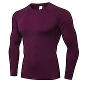 billiga aktiva t-shirts och tankar för män-Herr Kompressionströja T-shirt för jogging Långärmad Baslager Sport Sommar Elastan Andningsfunktion Snabb tork Fuktabsorberande Mjuk Kondition Gymträning Löpning Sportkläder Sportkläder Solid färg