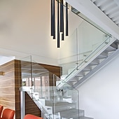 economico Modello a grappolo-Lampada a sospensione a led a 6 luci con tubo a cono stile nordico nero/bianco bar mini lampada a sospensione di design isola della cucina light bar tavolo sala da pranzo soggiorno lampade regolabili