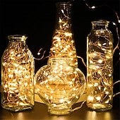 billiga Batteristrängljus-led slingor 5m 50leds med fjärrkontroll timer vattentät batteridrivna fairy string lights för inomhus utomhus sovrum juldekor flerfärgad