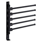 abordables Barres repose-serviettes-Porte-serviettes Mural, Porte-Serviettes en Acier Inoxydable Pivotant 2 à 5 bras, Rotatif à 180°, Porte-Serviettes Mural, pour Cuisine, Toilettes, Vestiaire et Salle de Bain, Noir