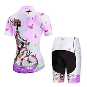 Χαμηλού Κόστους Γυναικεία σετ ρούχων-Γυναικεία Φανέλα και σορτς ποδηλασίας Κοντομάνικο Ποδηλασία Βουνού Ποδηλασία Δρόμου Καλοκαίρι Άνοιξη Θαλασσί Κίτρινο Ανθισμένο Ροζ Με Μοτίβο Άνθινο / Βοτανικό Λουλούδι Αστείος Ποδήλατο