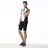 economico Set di abbigliamento da uomo-Per uomo Maglia da ciclismo con pantaloncini Manica Corta Estate Primavera Autunno Bianco / Nero Nero / Rosso Nero / giallo A Motivi Bicicletta Pantaloncini Protezione solare Asciugatura Rapida