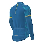 tanie Męskie koszulki-Męskie Koszulka rowerowa Geometryczny Niejednolita całość Wzory Długi rękaw Rower Dżersej Top z 3 tylnymi kieszeniami Kolarstwo górskie Kolarstwie szosowym Keep Warm Odporny na UV Kolarstwo Szybkie